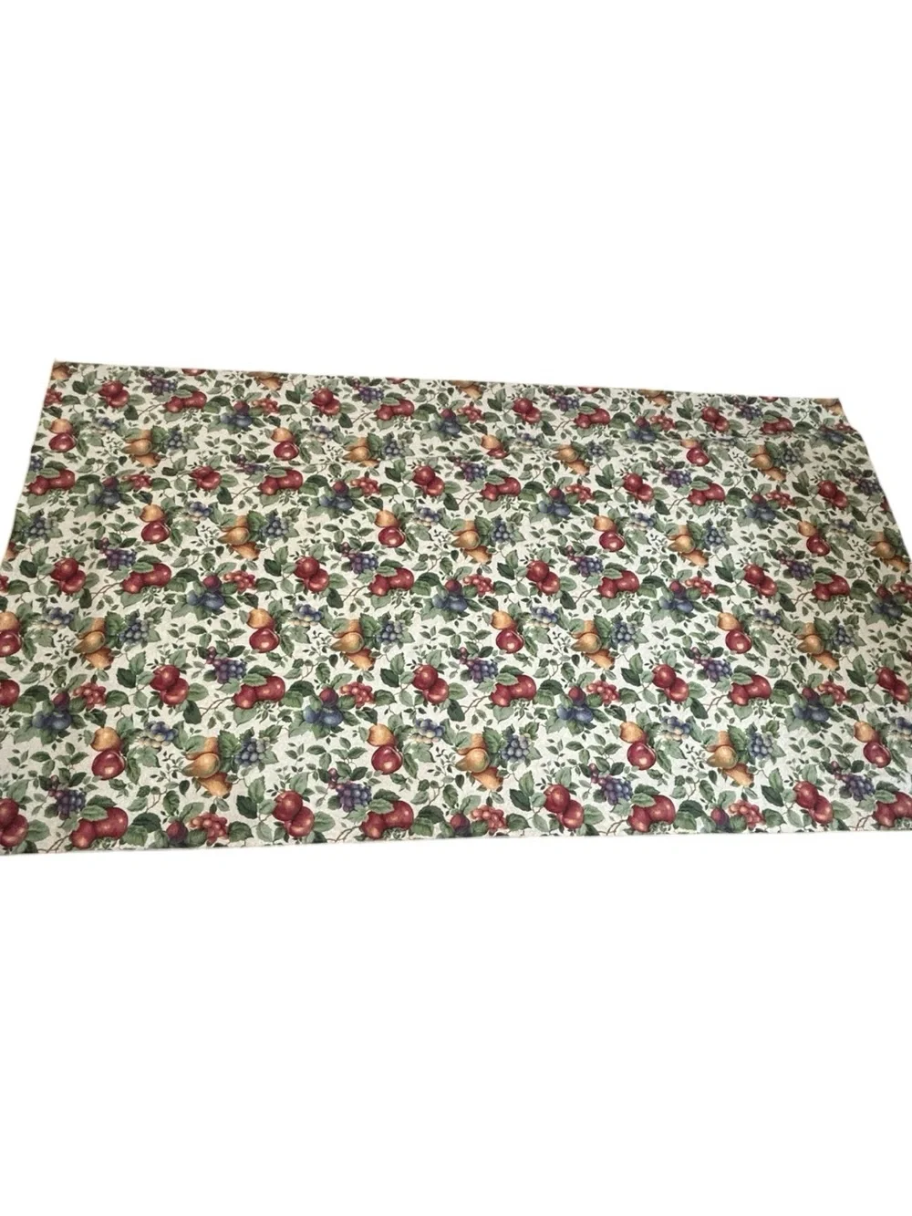 Sonoma Fabric Tablecloth Fall Autumn Fruit Apples Pears Grapes Leaves 97”x 56”